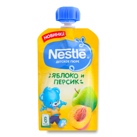 Пюре Nestle Детское яблоко/персик 6мес 90гр ch/p