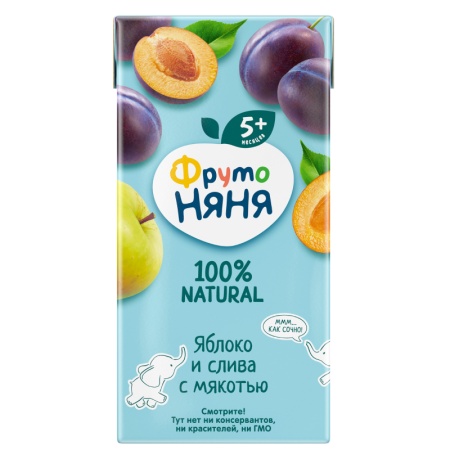 Сок Фрутоняня Яблоко Слива 200мл Кбл