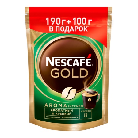 Кофе Nescafe Gold Aroma Intenso Растворимый 290г стаб/б