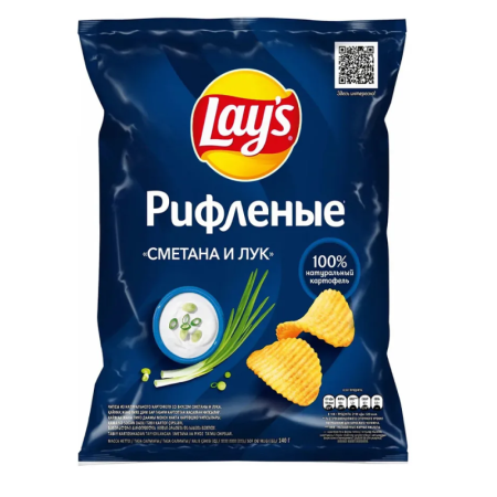 Чипсы Lays Рифленые Сметана и Лук 140гр п/п Чипсы Lays Рифленые Сметана и Лук 140гр п/п