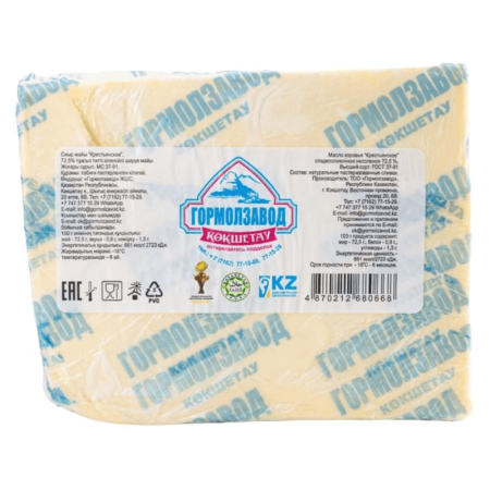 Масло Гмз Крестьянское Сладкосливочное Несоленое 72.5% кг