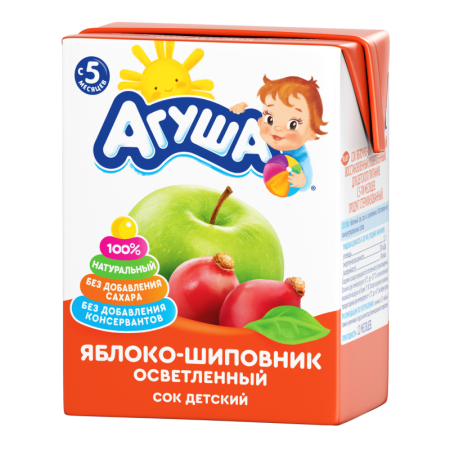Сок Для Детей от 5мес Осветленный яблоко-шиповник Агуша т/п 200мл