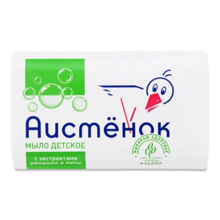Мыло Туалетное Твердое с Экстрактами Ромашки и Липы Детское Аистёнок 70г