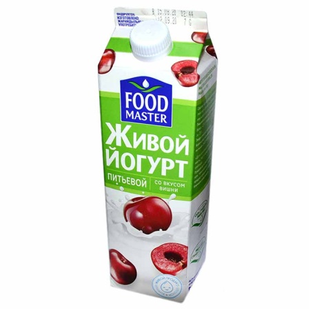 Йогурт Foodmaster Питьевой со Вкусом Вишни 2% 900гр Tbx