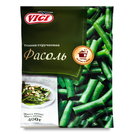 Фасоль Стручковая Резаная Быстрозамороженные Vici м/у 400г