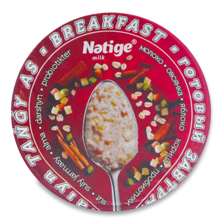 Продукт Молочный 2.5% Обогащенный бифидобактериями, с овсянкой, Яблоком и Корицей Breakfast by Natige Nәtige ст 140г