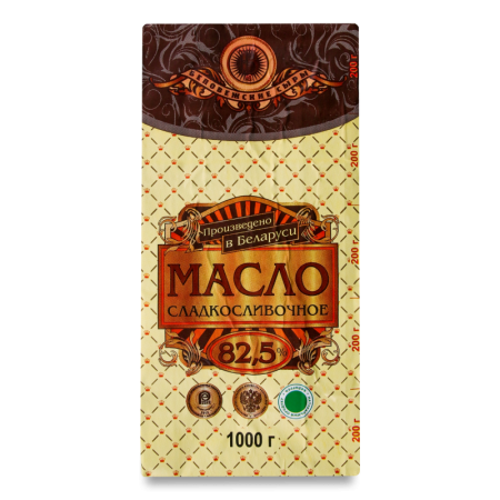 Масло Беловежские Сыры сл-сливоч Несоленое 82,5% 1000гр Кнврт