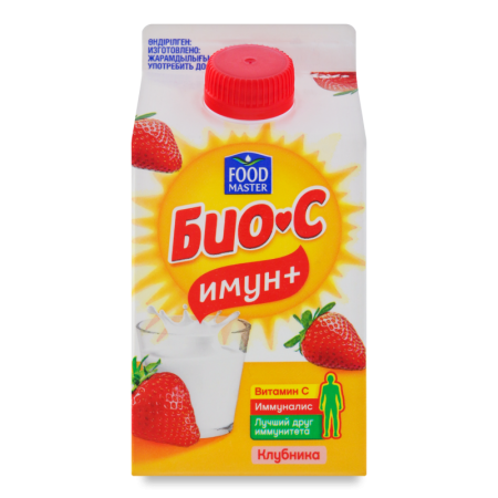 Биойогурт Питьевой Foodmaster био-с Клубника 2,9% 450мл Trx