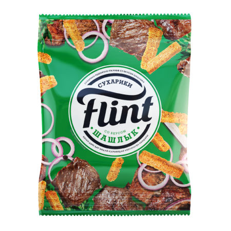 Сухарики Flint со Вкусом Шашлыка пшенично-ржаные 60гр м/у