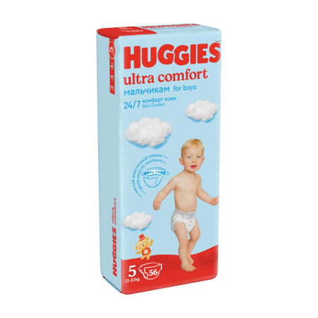 Подгузники Детские Одноразовые 12-22кг 5 Ultra Comfort Boy Huggies 56шт