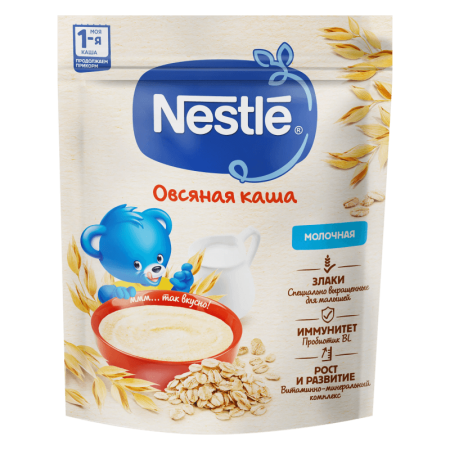 Каша Nestle Овсяная c Яблоком Мол 1-я 200гр стаб/б