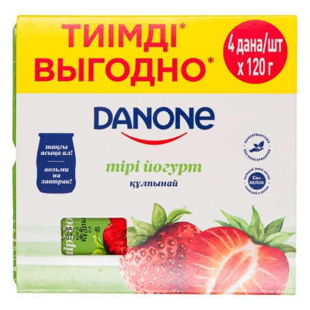 Йогурт Danone Клубника 2,5% 4/120гр гр/уп