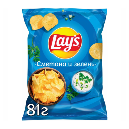 Чипсы Lays Сметана и Зелень 81гр п/п