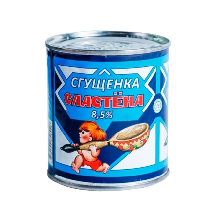 Сгущенка Сластена с Сахаром 8,5% 300гр ж/б Сгущенка Сластена с Сахаром 8,5% 300гр ж/б