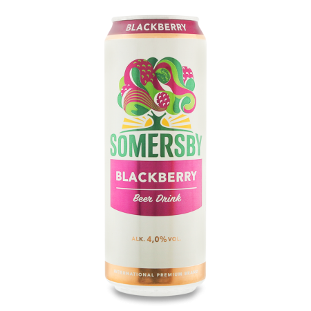 Напиток Somersby Blackberry Пивной 4,0% 0,45л ж/б