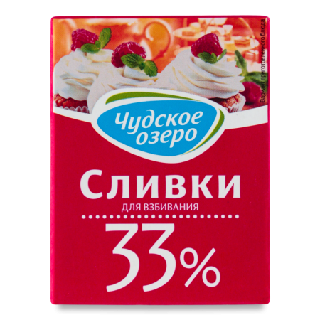Сливки 33% Для Взбивания Чудское Озеро т/п 200мл