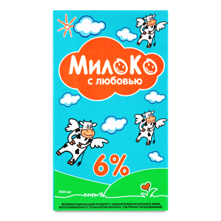 Продукт Молокосодержащий 6% Ультрапастеризованный Милоко т/п 950мл