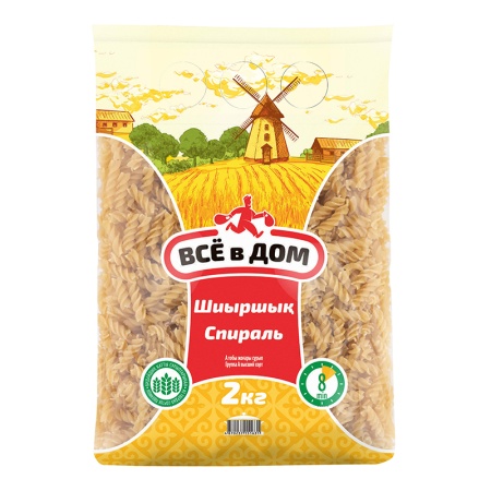 Изделия Макаронные из Твердых Сортов Пшеницы Спираль Всё в Дом м/у 2кг