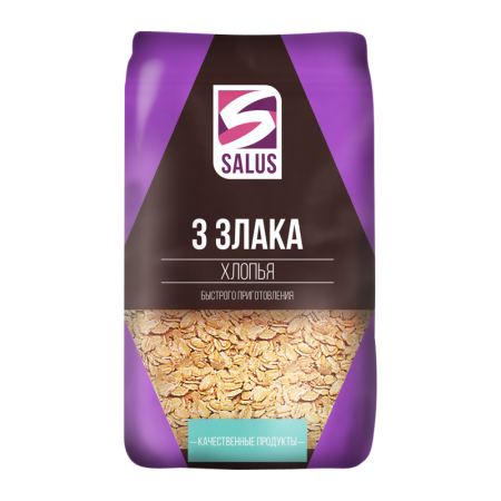 Хлопья Salus 3 Злака 400гр стаб/б