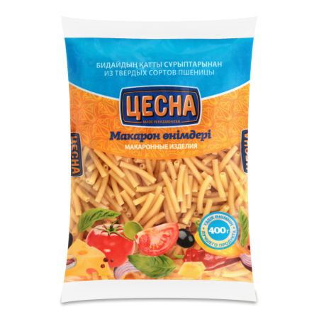 Макароны Цесна Рожка Гладкая 400гр п/п