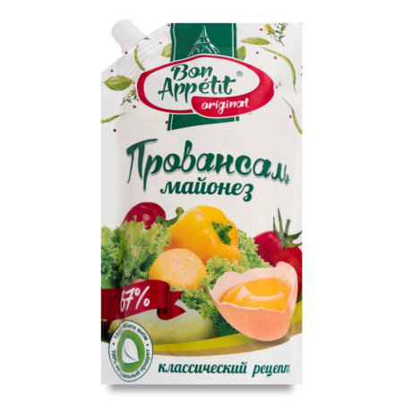 Майонез Bon Appetit Провансаль 67% 380гр д/п