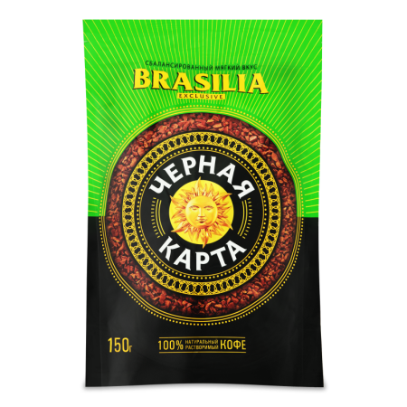 Кофе Натуральный Растворимый Сублимированный Exclusive Brasilia Черная Карта д/п 150г