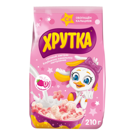 Завтрак Хрутка Готовый Зерновой клубника/ваниль 210гр Пак