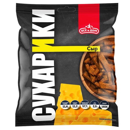 Сухарики Всё в Дом Сыр 130гр п/п