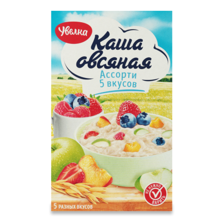 Крупа Овсяная Ассорти 5 Вкусов Увелка м/у 5х40г
