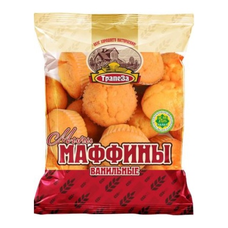 Мини Мафины Трапеза Ванильные 450гр п/п