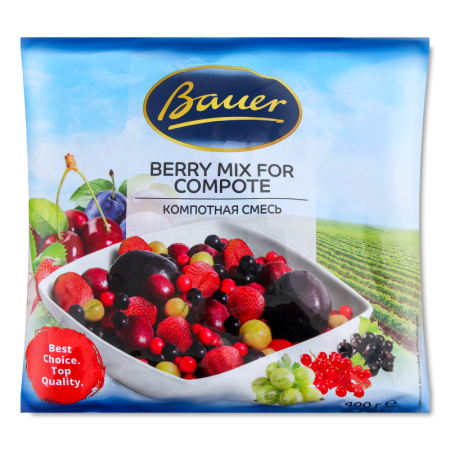 Смесь ягодно-фруктовая Быстрозамороженная Компотная Bauer м/у 400г