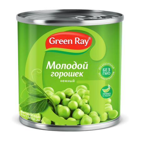 Горошек Green Ray Зел 425гр ж/б