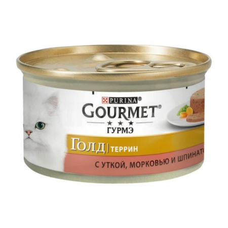 Корм Gourmet Gold утка/морковь/шпинат по Французски 85гр ж/б