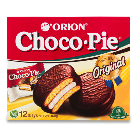 Изделие Кондитерское Мучное в Глазури Choco Pie Orion к/у 12x30г Изделие Кондитерское Мучное в Глазури Choco Pie Orion к/у 12x30г