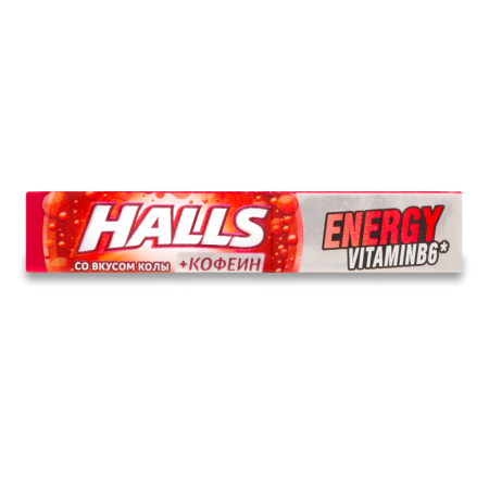 Карамель Леденцовая с кофеином, Витамином в6 и Вкусом Колы Halls м/у 25г