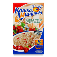 Хлопья Овсяные Быстрого Приготовления с Земляникой Кашка Минутка к/у 185г Хлопья Овсяные Быстрого Приготовления с Земляникой Кашка Минутка к/у 185г