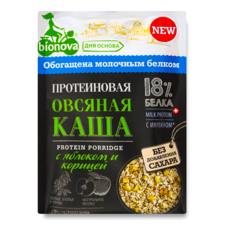 Каша Bionova Овсяная с Яблоком и Корицей 40гр Саше