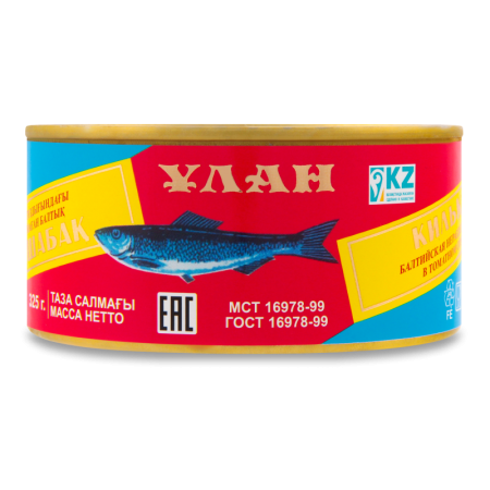 Килька Балтийская Неразделанная в Томатном Соусе Ұлан ж/б 325г