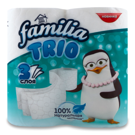 Бумага Туалетная Familia Trio 3сл 4шт гр/у
