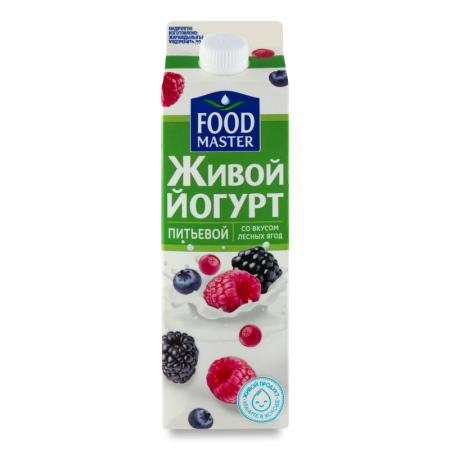 Йогурт 2% Питьевой со Вкусом Лесных Ягод Food Master т/п 900г Йогурт 2% Питьевой со Вкусом Лесных Ягод Food Master т/п 900г