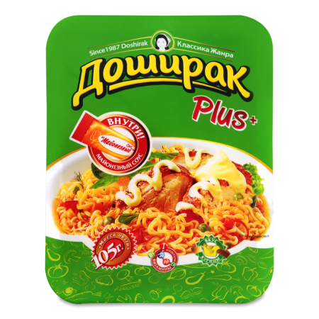 Лапша Быстрого Приготовления со Вкусом Курицы Plus Доширак Лоток 105г