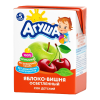 Сок Для Детей от 5мес Осветленный яблоко-вишня Агуша т/п 200мл