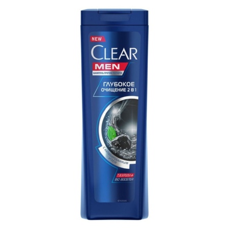 Шампунь Clear Men 2в1 Глубокое Очищение с Активированным Углём 600мл фл