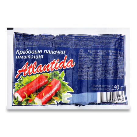 Палочки Крабовые Замороженные Atlantida в/у 190г