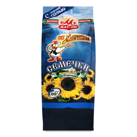 Семечки Черные Отборные Обжаренные с Морской Солью от Мартина м/у 100г