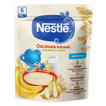 Каша Nestle Овсяная с Бананом и Грушей 200гр стаб/б