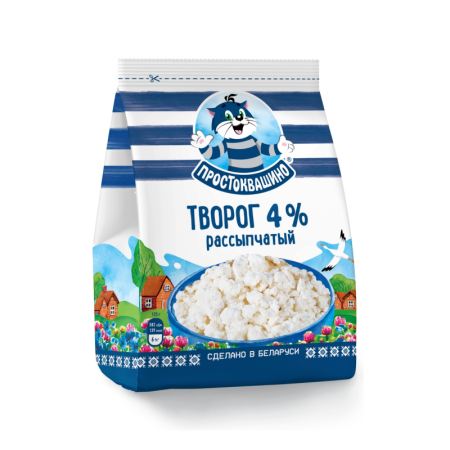 Творог Простоквашино Рассыпчатый 4% 290гр стаб/б