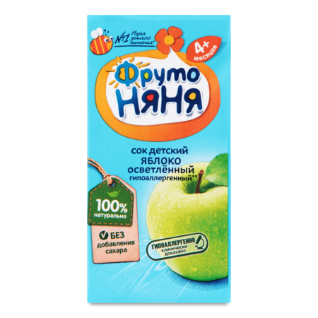 Сок Для Детей от 4мес Осветленный Гипоаллергенный Яблоко Фрутоняня т/п 0.2л