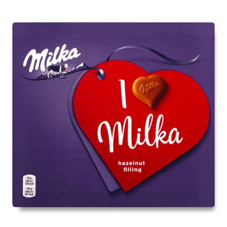 Конфеты из Молочного Шоколада с Ореховой Начинкой Milka к/у 110г