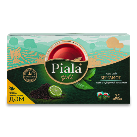 Чай Черный с Кусочками Фруктов Бергамот Gold Пиала к/у 25х1.5г